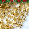 Winwild 15M albero di Natale ghirlanda di perline Ornamenti albero di Natale nastro di perline | Diametro tallone 8 mm e 4 mm | Decorazione catena albero di Natale (oro)
