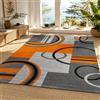 VARIKASHOM Tappeti di zona, 60 x 90 cm, Astratto geometrico moderno Arancione Grigio Nero Bianco, Rugs Ingresso Interno Decorazione per Salotto Camera Da Letto, Corridoio Cucina,