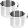 Operitacx 2 Brocche per Latte in Acciaio Inox da 30ml, Mini con Beccuccio | Piccole Brocche Montalatte con Versatore a Punta, Ideali per Decori e Crema di Latte su Caffè e Cappuccino