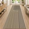 VSIWB Tappeto passatoia per corridoio, 80 x 300 cm, effetto iuta, lavabile | Tappeto da cucina antiscivolo a pelo corto, bicolore, per esterni, per cucina, soggiorno, camera da letto, corridoio