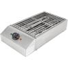 PHOYUXM Griglia elettrica da tavolo, 2,6 KW, griglia elettrica rimovibile con vassoio antigoccia, dimensioni della griglia 25,5 x 42,5 cm, 50-300 °C, griglia indipendente