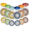 COSE DA CASA Servizio Piatti 18 Pezzi in Porcellana Set Tavola Completo per 6 Persone con Decori Mandala Colorati Include Piatti Piani 27cm Fondi 20cm e Frutta 19 cm, Uso Microonde e Lavastoviglie. MOSAICO