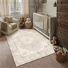 PureCozy Beige Vintage Tappeto Salotto 120x170cm Antiscivolo Lavabile | Tappeti Cameretta Sala Soggiorno Camera da Letto Ufficio,Grande Carpet Pelo Corto Morbido Rug Carpet