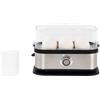 Baroni Home Cuoci Uova Elettrico per 6 Uova, 3 Livelli di Cottura Soft Medium Hard, Coperchio Trasparente con Fori di Aerazione, Misurino Dosatore Incluso, 14x18,5x13 cm