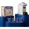 CAFFÈ BORBONE Macchina per Caffè Espresso e Infusi Bluemoon Bianca + 50 Cialde Compostabili Miscela Blu + 8 bicchierini in vetro