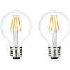 ZFQ Edison Lampadine LED E27, Lampadine a Filamento G80, Luce Calda 3000K, 4W(equivalente a 40W), 400LM, Lampade Decorativa Retrò per Bar Caffè Hotel, Lot di 2