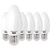 SINCELIGHT Lampadina LED B35 a forma di candela con attacco E27 (serie All-Beame) omnidirezionale, 3 W (250 lm) equivalente a 25 W, bianco caldo (2700 K), non dimmerabile, confezione da 6