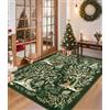FairyStyle Tappeto natalizio beige, 120 x 170 cm, per soggiorno | renna natalizia, antiscivolo, a pelo corto, morbido, a prova di perdite, facile da pulire, per soggiorno, camera da letto