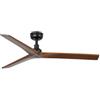 FARO BARCELONA FARO 34277 - Ventilatore da soffitto KLIM M, in acciaio nero opaco, legno, noce scuro, altezza: 23,6 cm, diametro: 125 cm