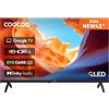 coocaa Smart TV 43 Pollici QLED con Google TV Dolby Audio 43CGQH40Z | HDR10, Bluetooth 5.1, Eye Care, DVB-T/T2/C/S/S2, CI+ HEVC Main10, nuovo modello 2026