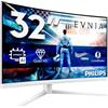 PHILIPS Evnia Gaming Monitor 32M2C5591 32 pollici Curvo 2560x1440, WQHD, 180Hz, Fast VA Panel, 1ms GtG, Height Adjustment, (HDMI2x 2.0 DP 1x 1.4) HDR10, FreeSync, Bianco