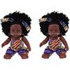 2pcs 30cm Real Life Baby Girl Doll vinile neonato africano in vestiti