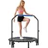 HOMCOM 40 Foldable Mini Trampoline Fitness Trampoline Rebounder for Adults with Adjustable Foam Handle, for Indoors, Outdoors, Cardio Training