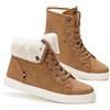 GLAMORA Sneakers Alte da Donna Invernali con Pelo Interno, Scarpe Donna Invernali, Stivaletti Sportivi e Scarponcini Caldi con Collo Risvoltabile, Lacci, Cerniera Laterale e Suola Piatta