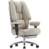 EXCEBET Sedia Ufficio Rete 200kg - Poltrona Direzionale XXL (Taglie Forti), Seduta a Molle 14cm (Comfort Divano), Schienale Alto Ergonomico Traspirante, Supporto Lombare per PC (Beige chiaro)