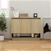 Ordellia Credenza Rovere Sonoma 97x31x75 cm in Truciolato con 3 Ante Vetrina e Spazio Organizzatore per Soggiorno e Cucina