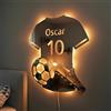 Smile lab Specchio con Nome Personalizzato, Specchio LED Calciatore Illuminato, Lampada Decorativa, Luce Notturna da Parete, Idea Regalo per Coppia, Fidanzati, Marito o Moglie, Regalo per San Valentino
