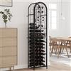 Homgoday Mobili Portavini da 73 Bottiglie Nero 45x36x200cm in Ferro Battuto, Portabottiglie Vino, Cantinetta Vino, Porta Bottiglie di Vino, Porta Vini, Mobiletto Portavini