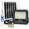 TANIASHOP Faro LED Solare 1000W con Pannello Solare, Telecomando, IP67, Sensore Movimento e Crepuscolare, Luce Calda 4000K/Fredda 8000K, Timer 3/5/8H, per Giardino, Garage e Esterni