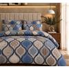 B O S A L O N I Set Copripiumino Matrimoniale HOME Collezione D'Autore - 4 Pezzi, Copripiumino 220x230 cm, Lenzuolo con Angoli 160x200+35 cm, 2 Federe 50x80 - Microfibra Ultra Soft (Gocce d'Oceano)