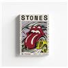 Generico Quadro su Tela Pop 'ROLLING MUSICA STONES #1' - Stampa XL Minimalista Bianco/Nero con Accenti Azzurri - Arredo Murale Luxury Statement per Appartamento Moderno IDEA REGALO Adulto