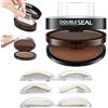 DQQYNAPTIX Kit di Timbri per Sopracciglia a Doppio Colore, Timbro per Sopracciglia Impermeabile con Polvere a Prova di Sudore a Lunga Durata, con 3 Stencil Intercambiabili e Pennello, Finitura Opaca Naturale (A)