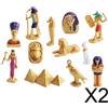 2x 12x Figurine Dell'Antico Figure Egiziane per Bambini, Figurine Egiziane in