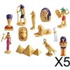 5x Lotto di 12 Figurine Dell'Antico Egitto, Statue Egiziane per Regali