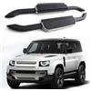 Junberoy 2 pedane laterali fisse per Defender 90 a 2 porte 2020-2025, con staffe (nuovo tipo-argento nero)