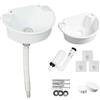 Hocomay Lavello in plastica, mini lavello, semicerchio curvo | con scarichi e tappo di scarico in acciaio inox da 75 cm, lavandino da campeggio per giardino, cantina, WC, bagno