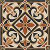 3DodLab Piastrella Decorativa in Ceramica con Motivo Maiolica Mediterranea, Decorazione per Cucina, Soggiorno e B&B, 12 Disegni, 15 x 15, M12 Geometrica nero e terracotta, 15 x 15 cm