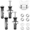 Gnovldg 4 Fissaggio Universale per Sedile WC, Pezzi Kit Bulloni Sedile WC | Acciaio Inox Viti Fissaggio Sedili Dall'alto per Sostituzione Copriwater Fori 14-20mm Bagni Domestici