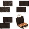 CREATE/STONE 3 IN 1 STUDIO/Sandwichera grill e waffle,nera,800W,con piastre antiaderenti