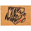 FNDMCTPS Zerbino divertente in fibra di cocco con scritta No Place Like Home Baseball Welcome Front Portico Zerbino decorativo per l'ingresso Tappeto personalizzato con retro in PVC resistente antiscivolo