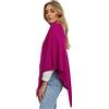 Gloop Poncho da donna, cardigan lungo, maglione lavorato a maglia, cappotto, per estate e inverno, con lana e cachemire, made in Italy