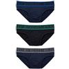 Generico Bikkembergs Slip Uomo Tripack Art. BKK21014T in Cotone Elasticizzato, Fascia Logata, Blu Navy Nero Blu Notte, dalla S alla XXL