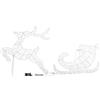 LOTTI IMPORTEX SRL Renna Galoppante H65cm con Slitta 2D di Natale, La Magia di Natale con 220 Gocce LED Bianche, Decorazione Natalizia