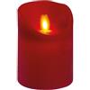 LOTTI IMPORTEX SRL Candela Rossa Moving Flame Ø7,5xH10cm - Fiamma Realistica e Timer 6-18h