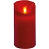 LOTTI IMPORTEX SRL Candela Rossa Moving Flame Ø7,5xH10cm - Fiamma Realistica e Timer 6-18h
