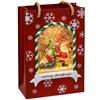 LOTTI IMPORTEX SRL Borsa Shopper Natalizia con Babbo Natale e Pupazzo su Slittino Rosso con LED e Glitter H22cm