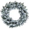 FLORA SRL Corona Natalizia Innevata Ø45cm Flora, Ghirlanda Bianca con effetto neve per Porta e Camino