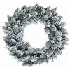FLORA SRL Corona Natalizia Innevata Ø55cm Flora, Ghirlanda Bianca con effetto neve per Porta e Camino