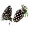 CREARE ITALIA SRL Pendente Pigna Innevata 20x9cm Assortito, Decorazione Natalizia da Appendere per Albero e Casa