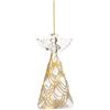 BIZZOTTO ANDREA NATALE Pendaglio Angelo Prism iridescente con LED, decorazione natalizia luminosa in vetro, addobbo elegante per albero di Natale