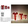 DUE ESSE CHRISTMAS S.R.L. SET 3 PACCHI REGALO 287201 CON LUCI 15X15/20X20/25X25CM