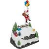 FEERIC LIGHT E CHRISTMAS GIOSTRINA 199710 BABBO NATALE RESINA 17X12X23CM LUCI E MOVIMENTO