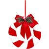FEERIC LIGHT E CHRISTMAS DIETROPORTA CORONA CON FIOCCO D23CM ROSSO/BIANCO