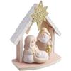 BIZZOTTO ANDREA NATALE Natività Emmaus Stella in ceramica, presepe natalizio 13x6x16,5h cm, statuina elegante Sacra Famiglia, decorazione classica