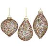 BIZZOTTO ANDREA NATALE Pendaglio in vetro Kleis multicolor assortito con scatola nera, decorazioni natalizie eleganti, addobbi albero Natale raffinati