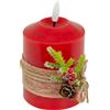 FEERIC LIGHT E CHRISTMAS CANDELA LED ROSSO CON RAMETTO 7,5X12,5CM